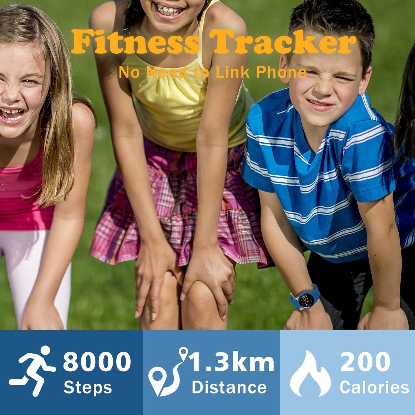 Kids Watches for Girls Boys Digital Sport Watch with Step Counter Pedometer Vibration Alarm Clock, No App Waterproof Fitness Tracker Kids Watch Boys Girls Teens Students Ages 5-16