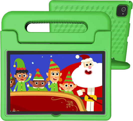 Tablet for Kids Age 3-12 10.1 inch Android 14 6000mAh 8GB RAM+64GB ROM Expandable to 1TB Kids Tablets WiFi6 Google Kids Space Parental Control 1280 * 800 HD Screen - Green
