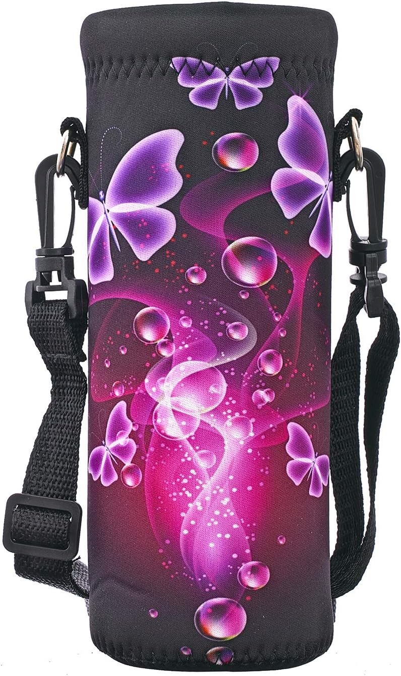 AUPET Water Bottle Bag Carrier,24oz/32oz Insulated Neoprene bottle Sling Holder Case Pouch Cover for 1000ML/750ML Bottles with Shoulder Strap for walking