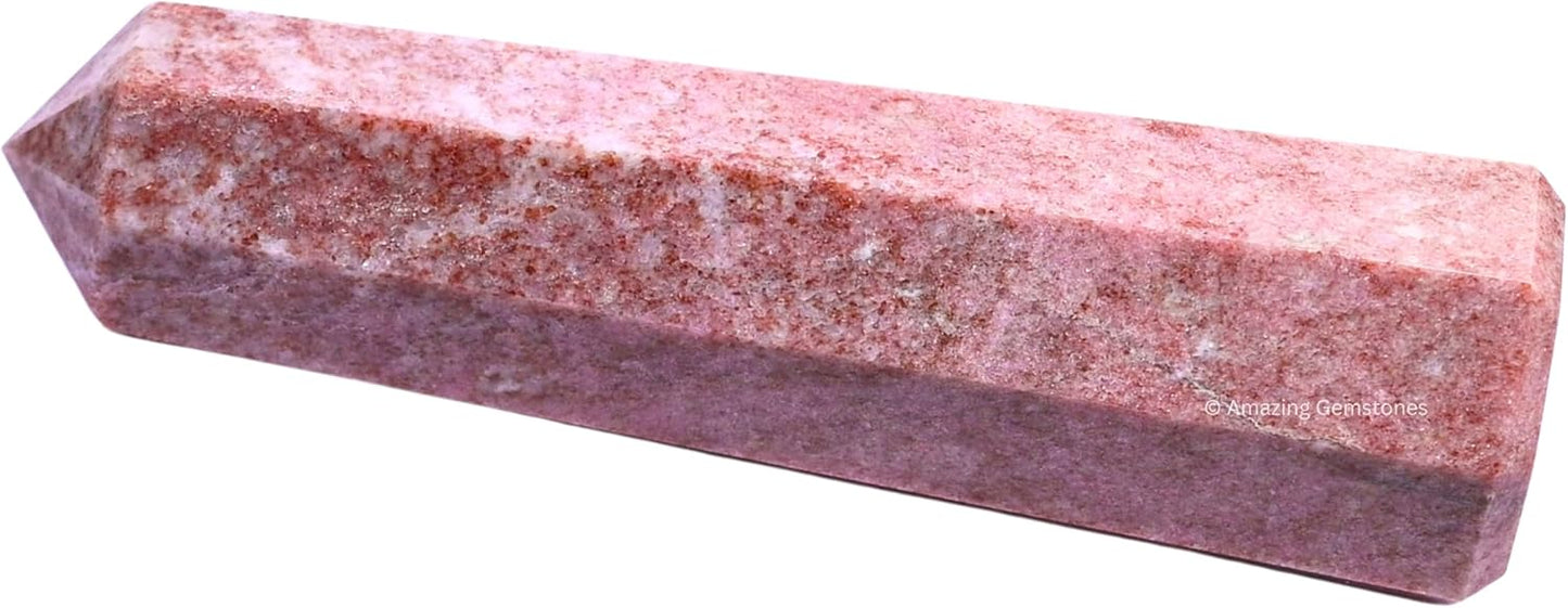 Amazing Gemstone Thulite Crystal Towers - Natural Healing Crystal Point Obelisk for Reiki Healing and Crystal Grid (2" to 3" Inch)