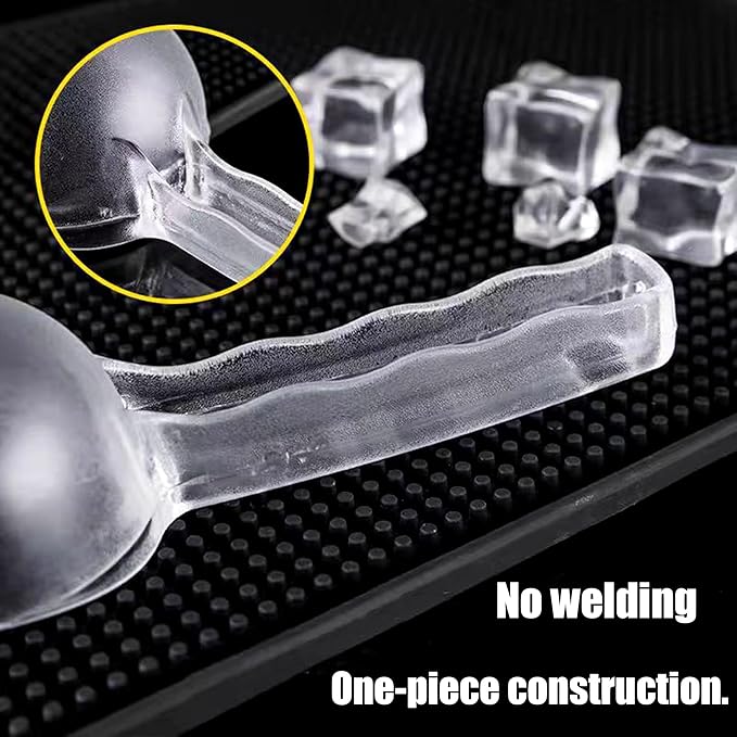 3PCS Clear Plastic Ice Scoop, 24 ounces Alec Ice Scoop, Kitchen Scoop for Ice Bucket Ice, Popcorn, Coffee Beans, Flour (24 oz.)