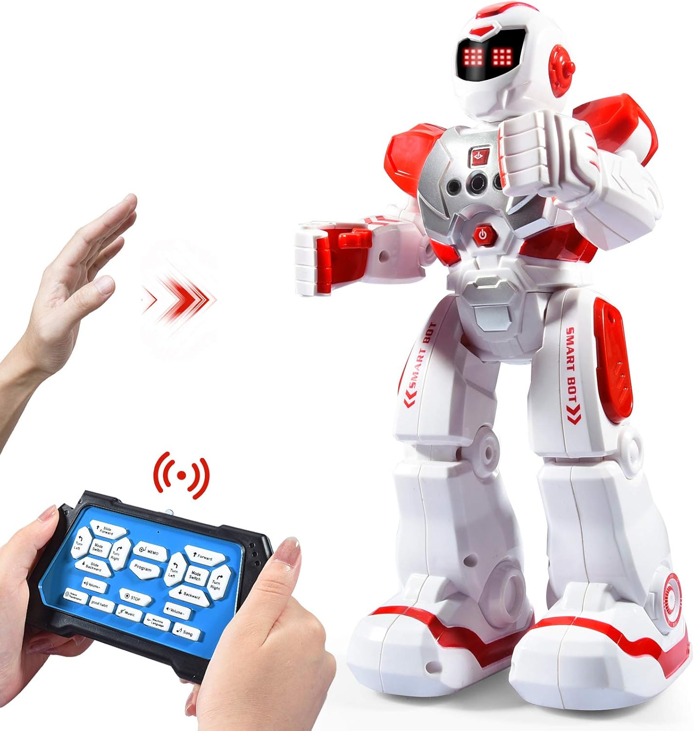 RC Smart Robot Toys for Kids, Intelligent Programmable Robot with Infrared Controller, Gesture Sensing, Singing, Dancing, Christmas Stocking Stuffers Birthday Gift for 3-12+ Years Boys Girls