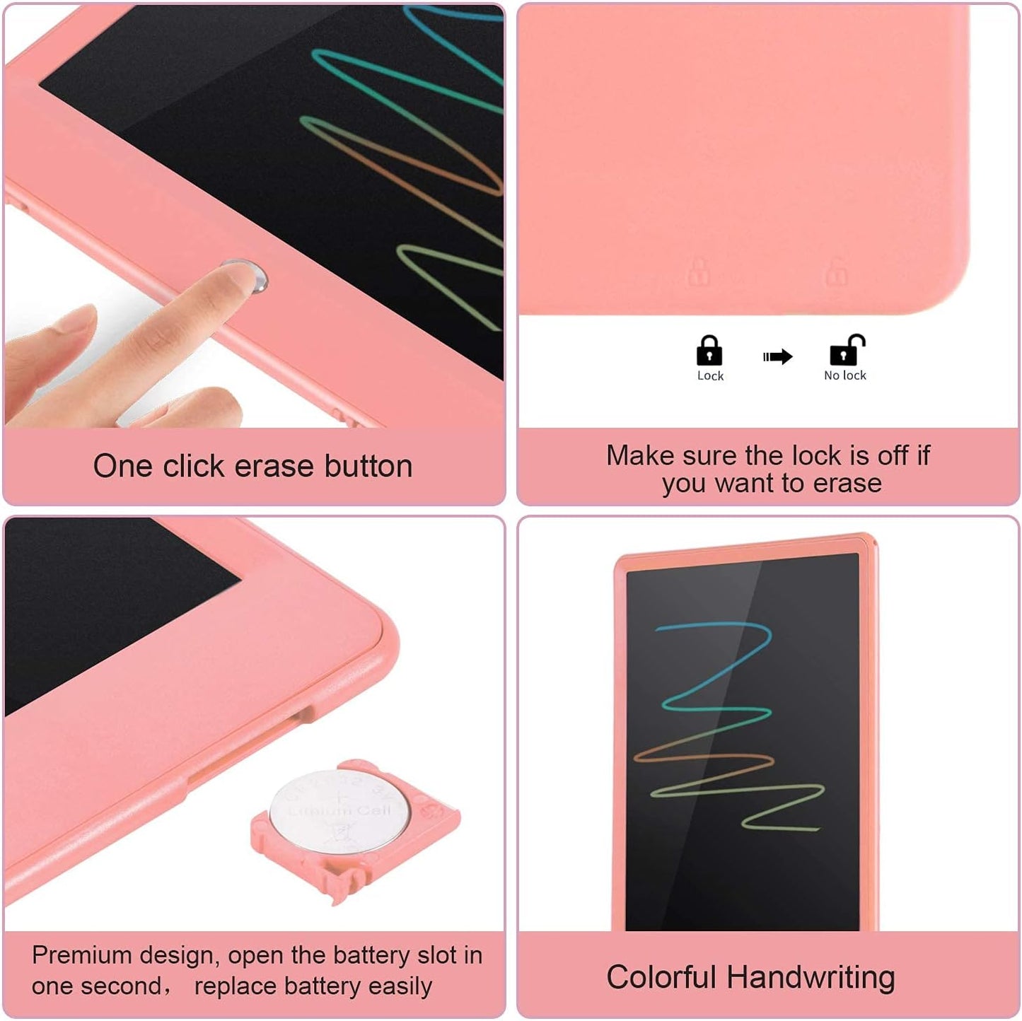 LCD Writing Tablet for Kids Doodle Board with Bag, Electronic Digital Colorful Screen Drawing Tablet, Etch a LEYAOYAO 10-Inch Drawing Pad Sketch Pads, Toy - Gift for 3-6 Years Old Girls Boys