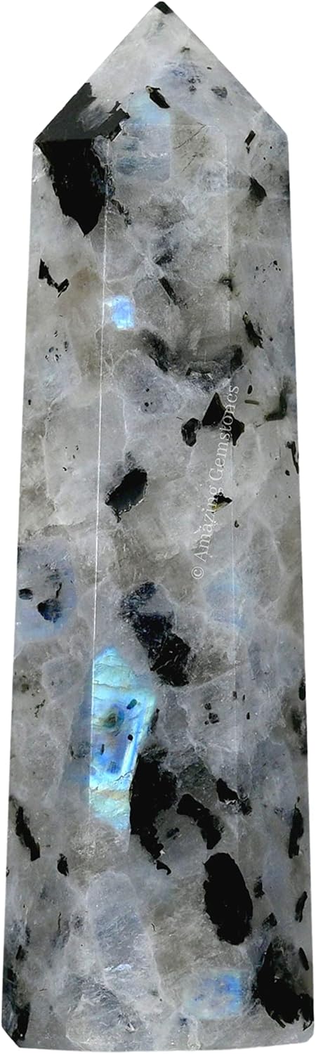 Amazing Gemstone Rainbow Moonstone Crystal Towers ~ Natural Healing Crystal Point Obelisk for Reiki Healing and Crystal Grid (2 to 3 INCH)