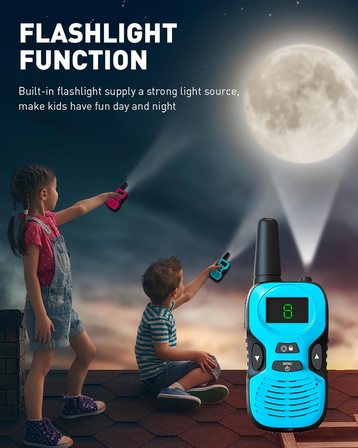 Walkie Talkies for Kids Long Range - 4 Pack Kid Walkie Talkies with Replaceable Shell Backlit LCD Flashlight 3 Miles Range - Gifts and Toys for 5-7 Year Old Boys and Girls