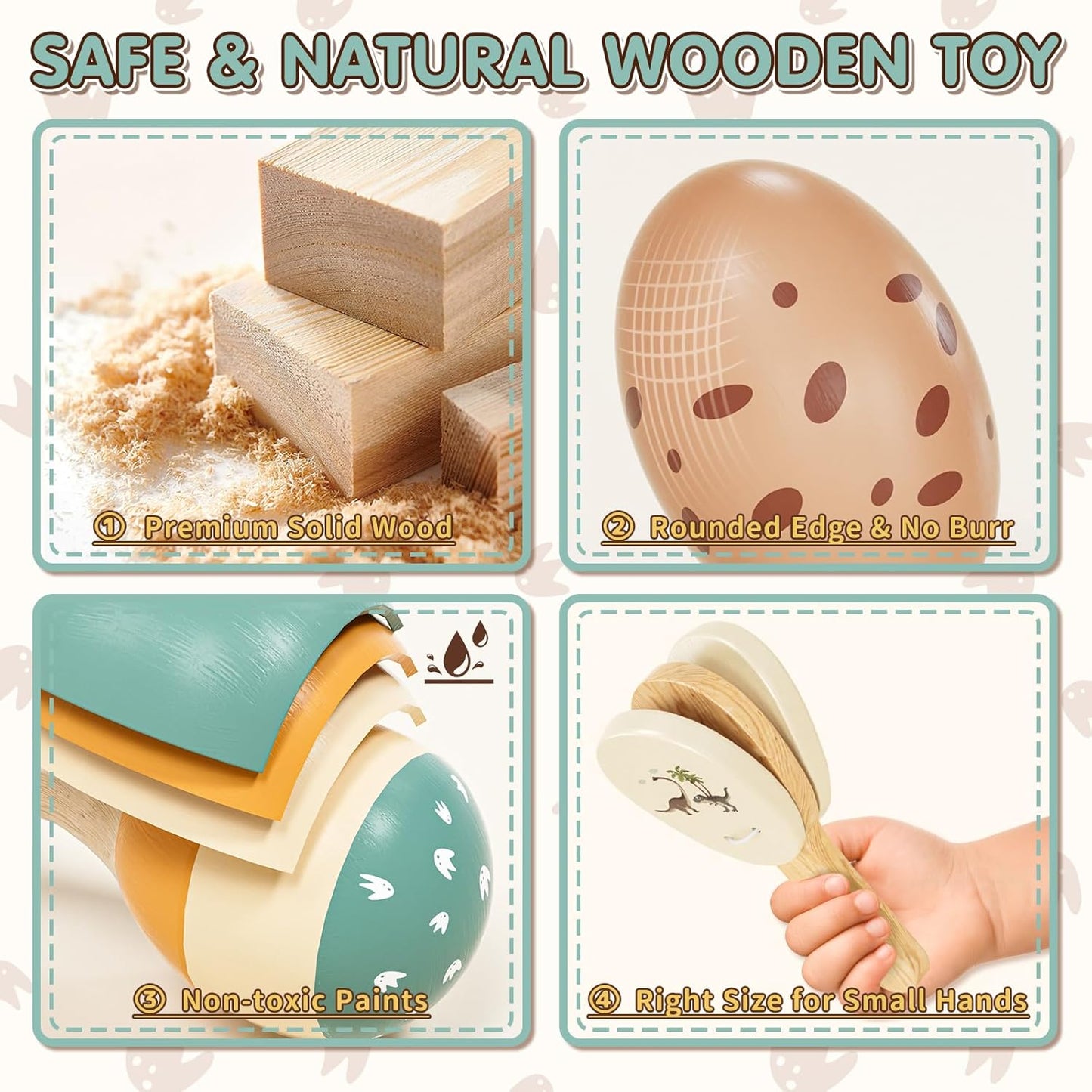 Baby Musical Instruments for Toddlers 1-3, Montessori Wooden Toys for 1 Year Old, Xylophone Maracas Percussion Set with Storage Bag, Learning Toys for Boys Girls Age 2-4, Christmas Birthday Gift