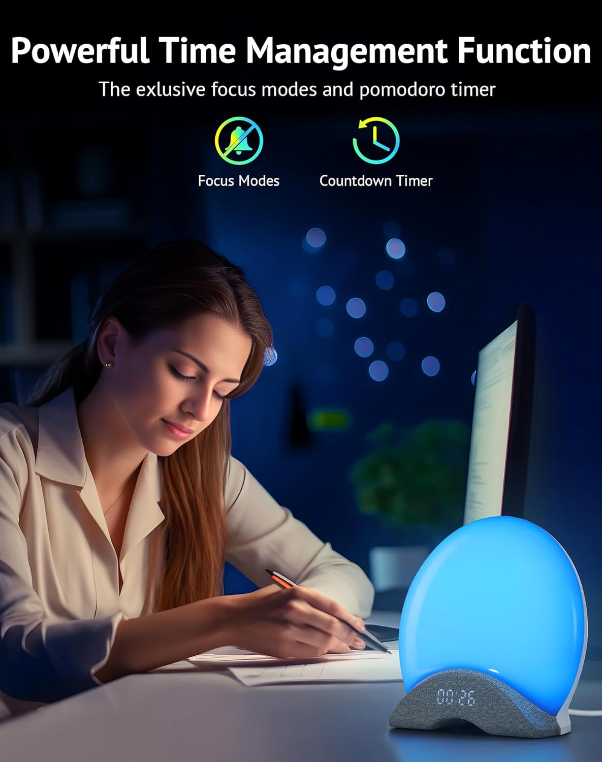 LaView Smart White Noise Machine,App Control Sleep Sound Machine Night Light 25 Relaxing Sounds and 8 Rhythm Modes,Sunrise Wake Up Light,Smart Alarm Clock for Kid/Adult, Ideal for Gift