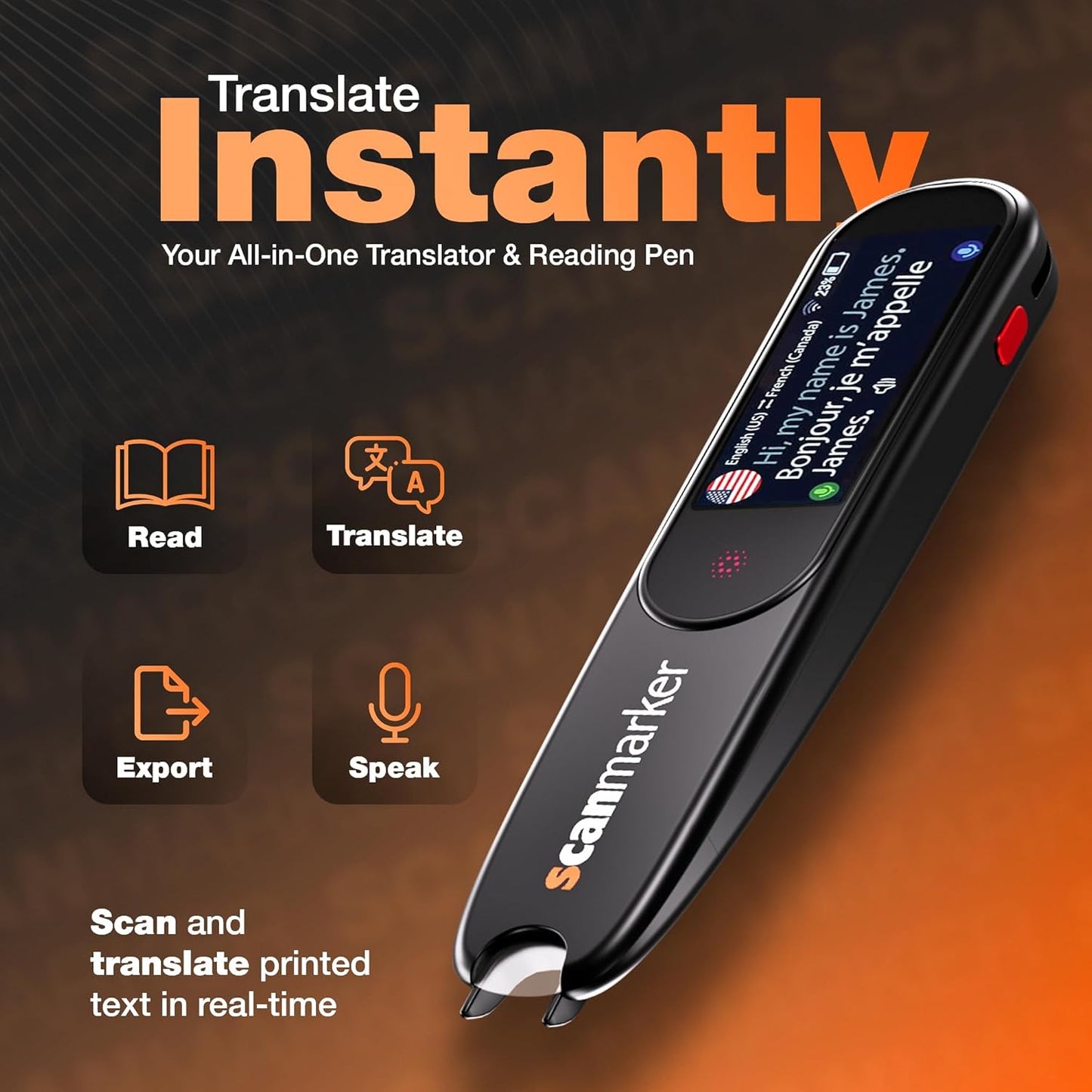 Scanmarker Pal - Translation Pen & Reading Pen for Language Learners, Dyslexia & Learning Difficulties | Translator Pen for 100+ Languages