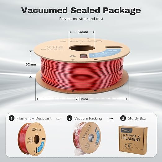 Silk PLA Filament 1.75mm Black Red Gold Triple Color PLA 3D Printer Filament 3 in 1 Coextrusion 1KG Spool(2.2lbs) 3D Printing Filament Dimensional Accuracy +/- 0.03mm