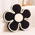 Soft Flower Shaped Floor Cushion, Plush Decorative Throw Pillow, Cute Seating Cushion, Room Decor Pillow for Sofa Couch Bed (13.7 Inch, Black)