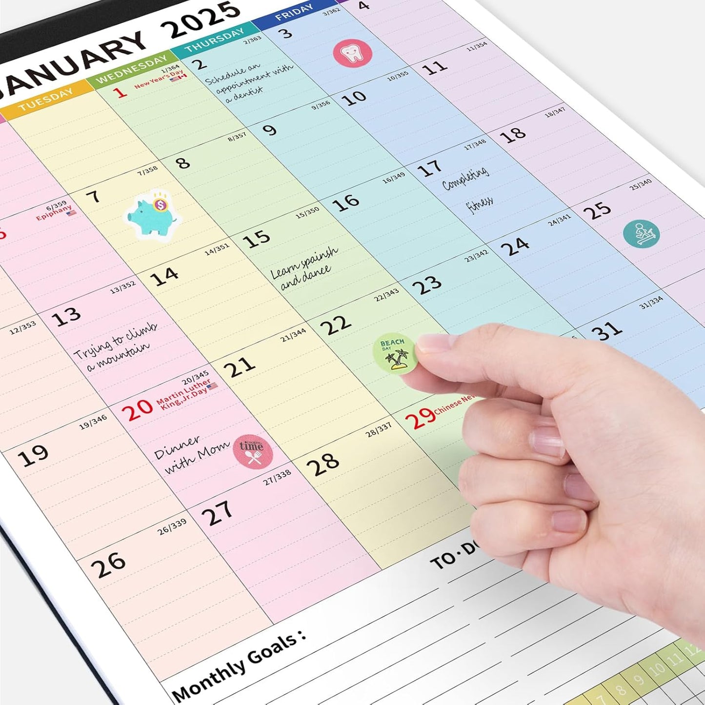 Ospelelf Magnetic Calendar 2025-2026 Wall Calendar 12'' x 17'' Desk Calendar 18 Month Calendar for Refrigerator, Use Jan 2025 - June 2026