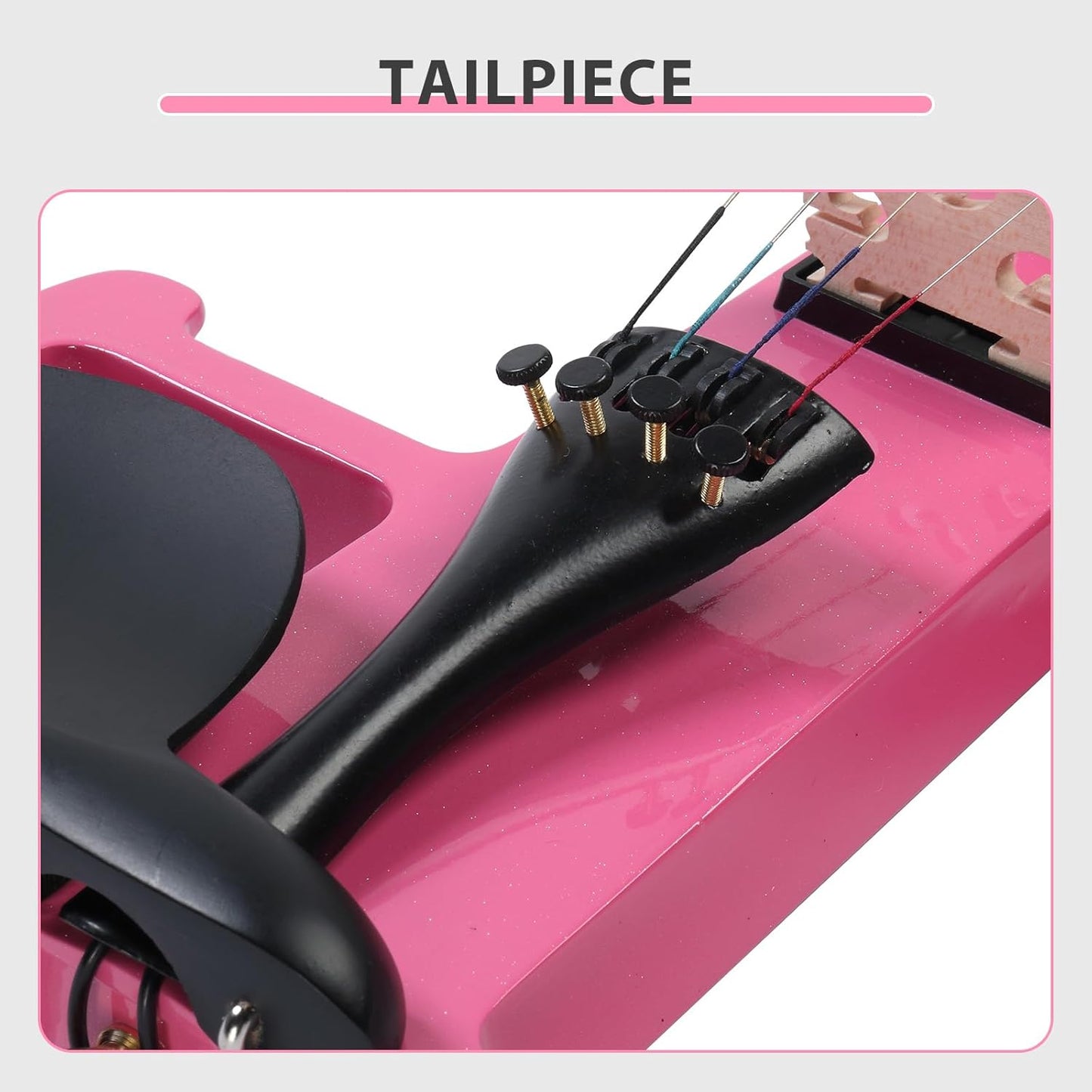 Electric Violin 4/4 Kit,Full Size Beginner Violin for Adults,Students,with Case,Bow, Rosin,Headphones,and Connecting Line,Pink