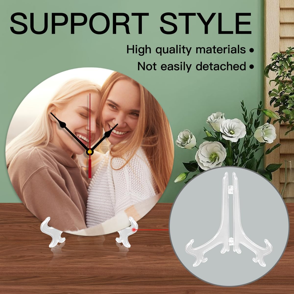 Generic Custom Clocks for Walls Personalized Picture Hanging Time Clocks Customized Round Clock for Birthday Wedding Present Creative, 10inch-25cm