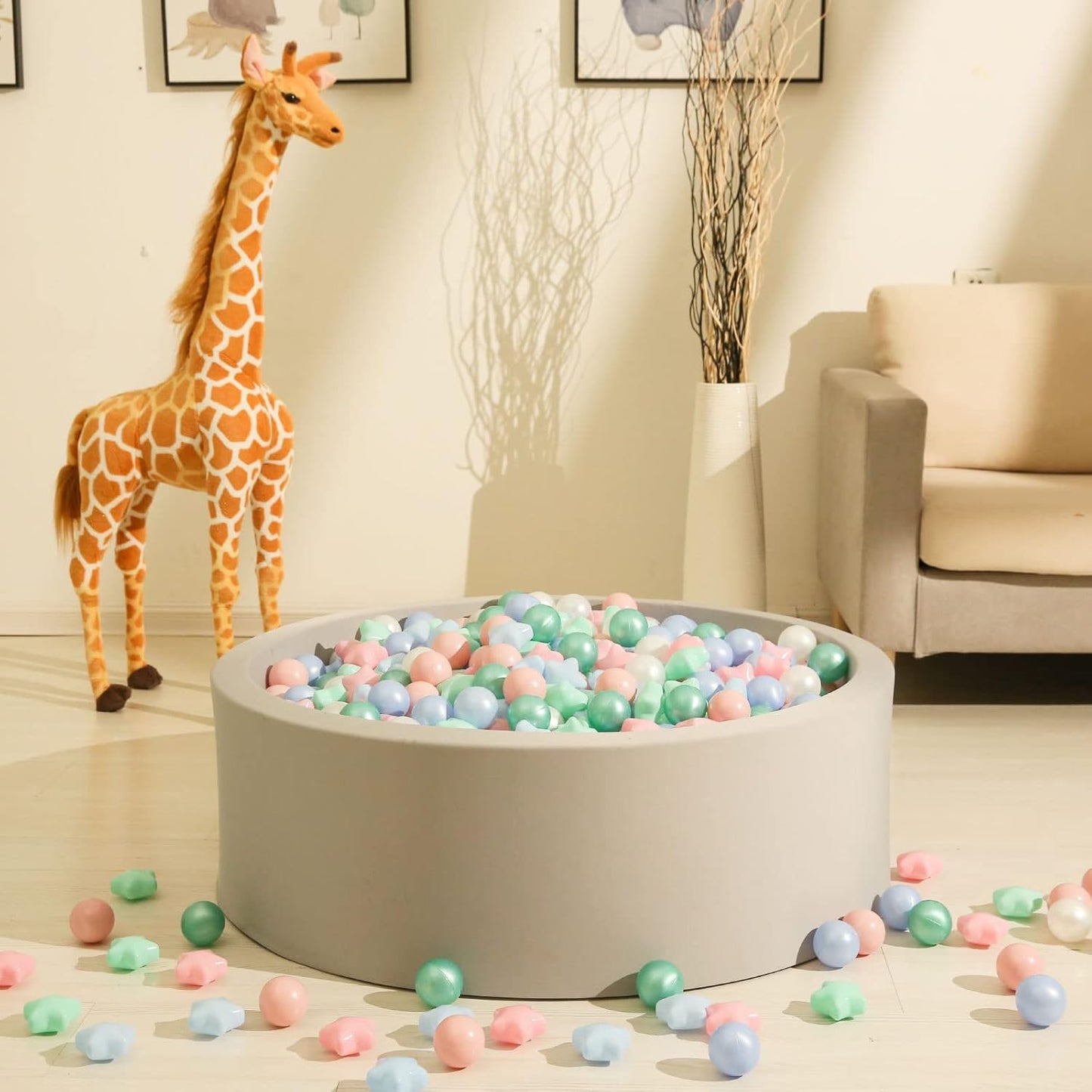 GOGOSO 100 Non-Toxic Play Balls for Kids - Soft, Crush-Proof, and BPA-Free Pit Balls in Fun Colors for Indoor/Outdoor Playtime