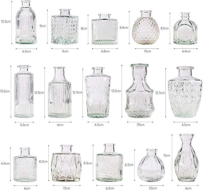 72 Pcs Bud Vase Set, Vases for Centerpieces, Cute Glass Bud Vases in Bulk, Small Vases for Flowers, Clear Vase Set for Wedding Decorations, Home Table Flower Décor