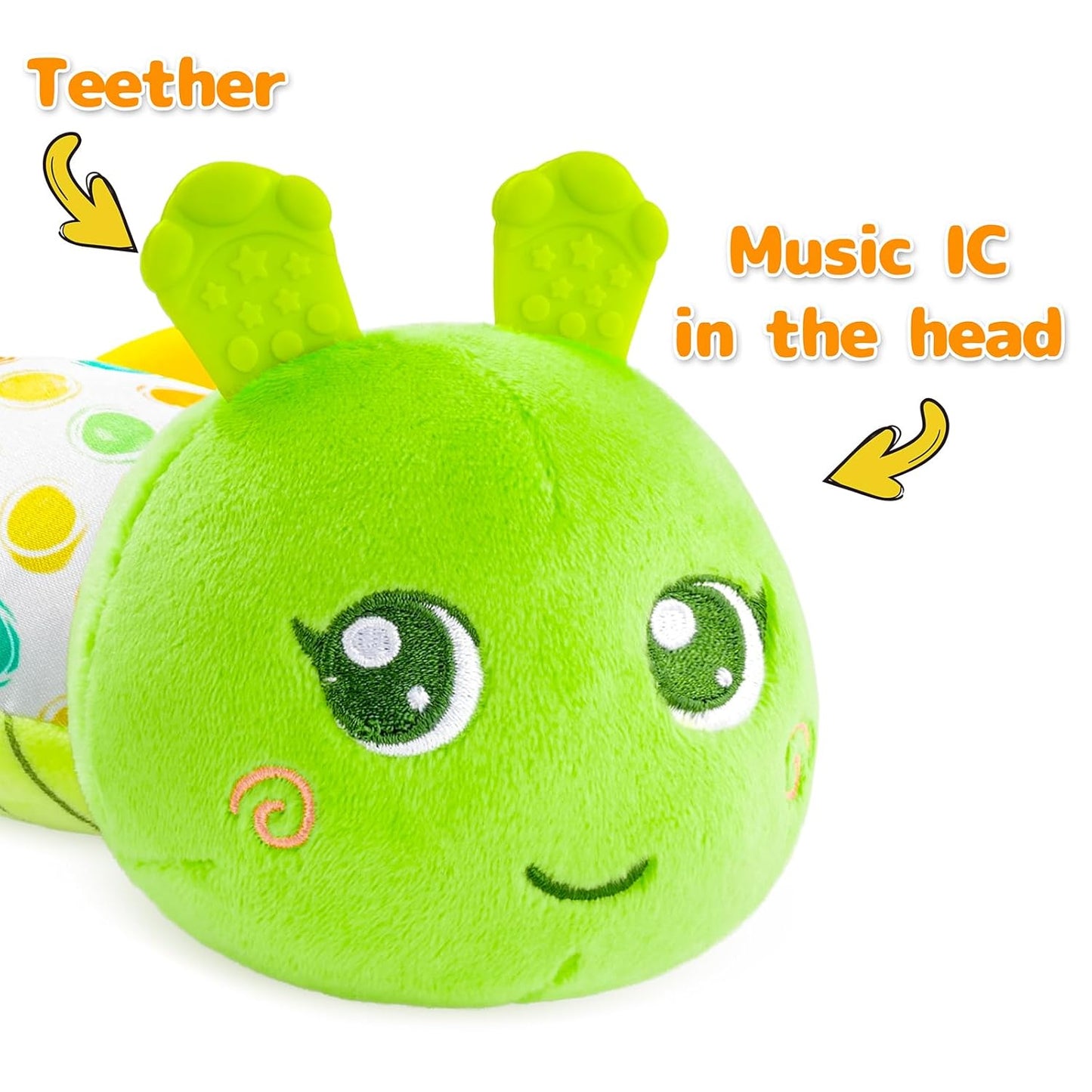 Sumobaby Infant Baby Musical Multi-Sensory Caterpillar, Stuffed Animal Activity Soft Toys, for Tummy Time Newborn 0-3-6-12 Months Boy and Girls,Green