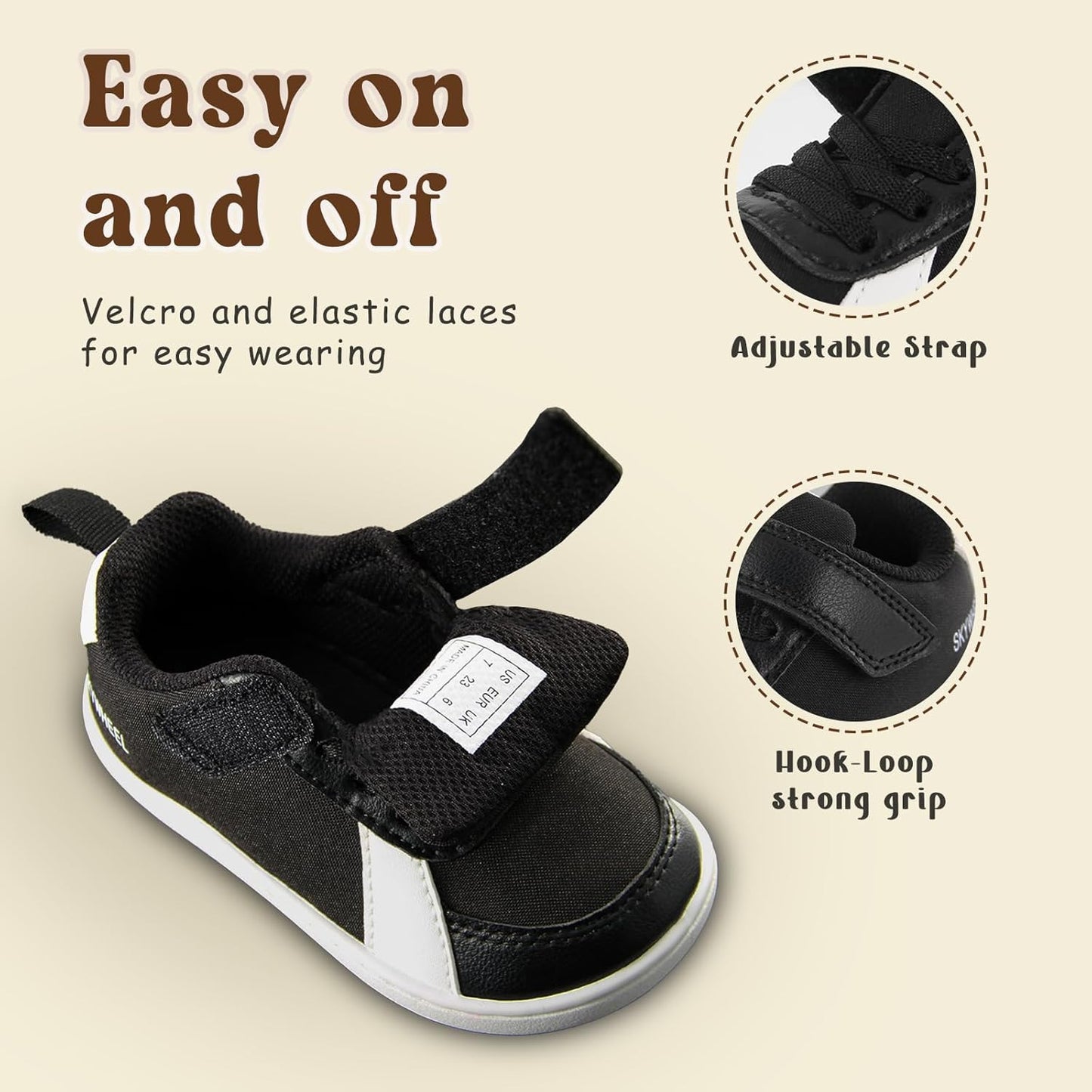 SKYWHEEL Toddler Wide Toe Box Barefoot Shoes Boys Sneakers Kids Tennis Shoes Comfort Lightweight Zero Drop Walking Shoe for Indoor/Outdoor Play