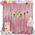 Juya Delight Pink Sequin Backdrop Curtain,Non See Through Photo Background Backdrop,Shimmer Wall Backdrop for Party,6FTx8ft,Fuchsia Pink