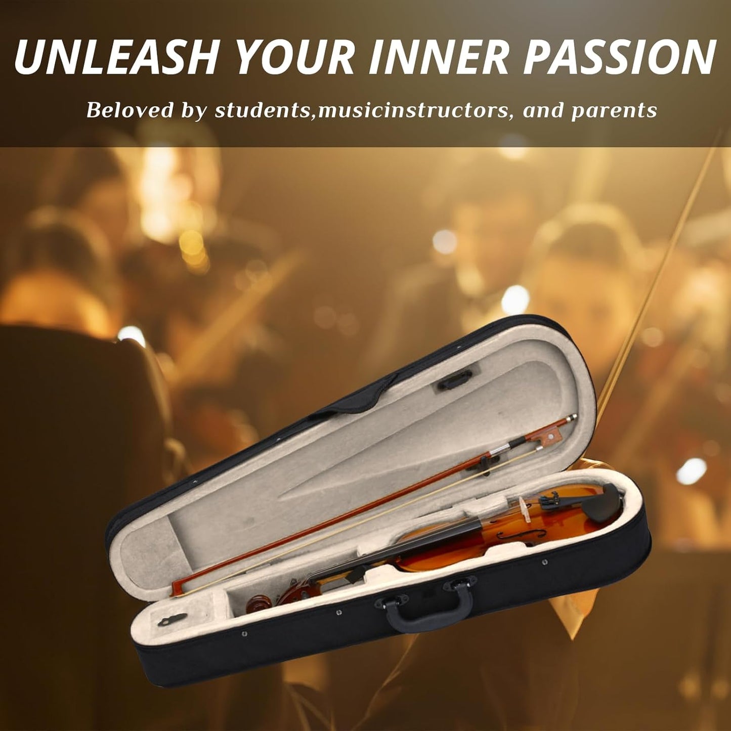 Ktaxon 1/2 Violin for Beginners, Fiddle for Students and Enthusiasts, Acoustic Violin Kit with Case, Bow, Rosin & Manual