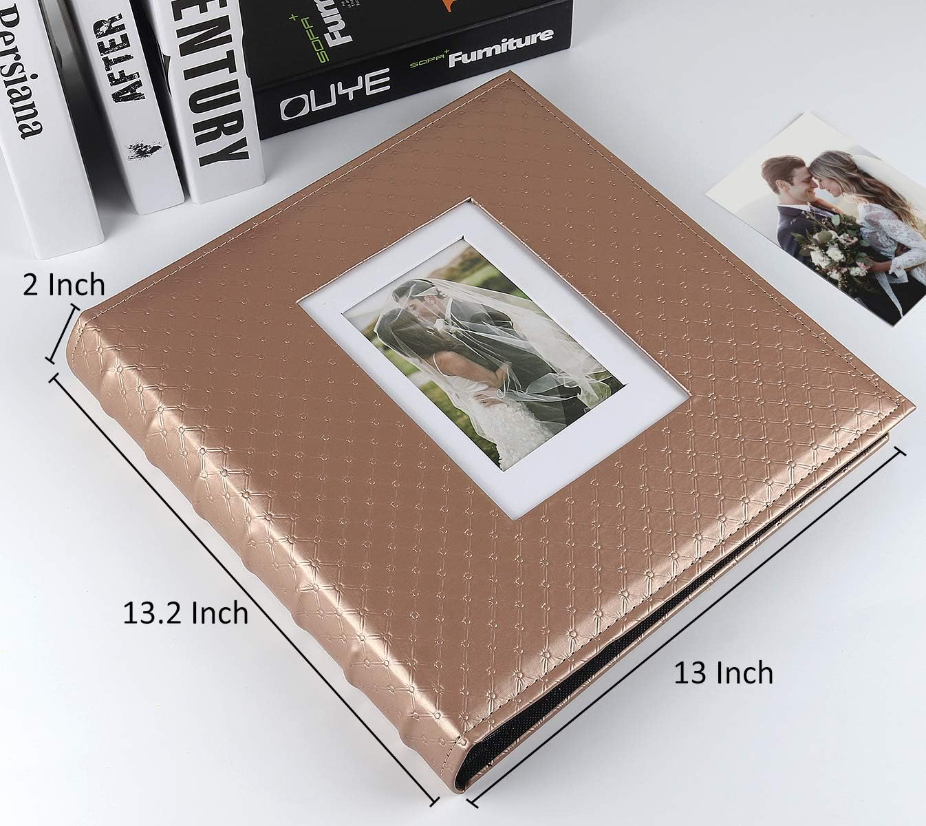RECUTMS Photo Album 4x6 Holds 500 Photos Black Inner Page Button Grain Leather Larger Capacity Horizontal and Vertical Photos Wedding Pictures Album Birthday Christmas Baby Family Photo Book(Brown)