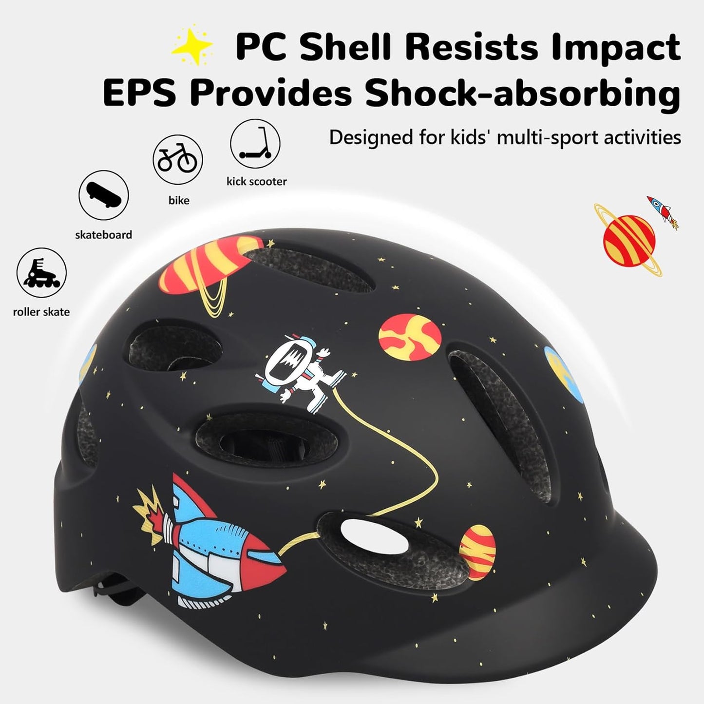 Kids/Youth Bike Helmet for Boys Girls and Teens, Adjustable and Multi-Sport for Bicycle, Kick Scooter, Skateboard, Roller/Inline Skate