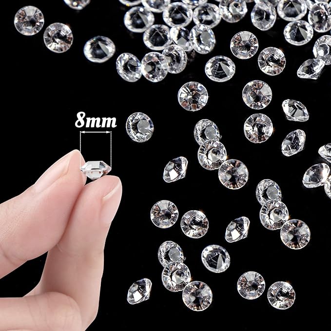 FUTUREPLUSX Fake Diamonds, 2000 PCS Mini Loose Diamonds Fake Crystals Rhinestones for Vase Fillers Wedding Bridal Shower Party Table Centerpiece Arts & Crafts Decor
