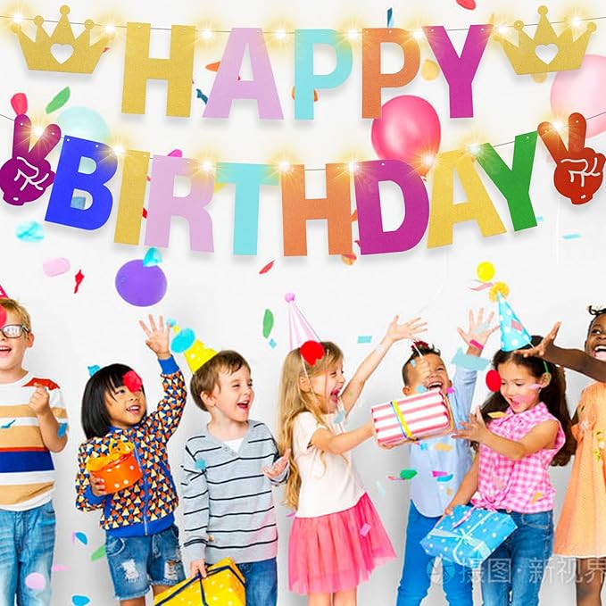 175Pcs DIY Glitter Customizable Banner Kit Custom Banner DIY Happy Birthday Letters Personalized Banners Decor for Christmas Baby Shower Birthday Party Decorations Supplies(Glitter Rose Pink)