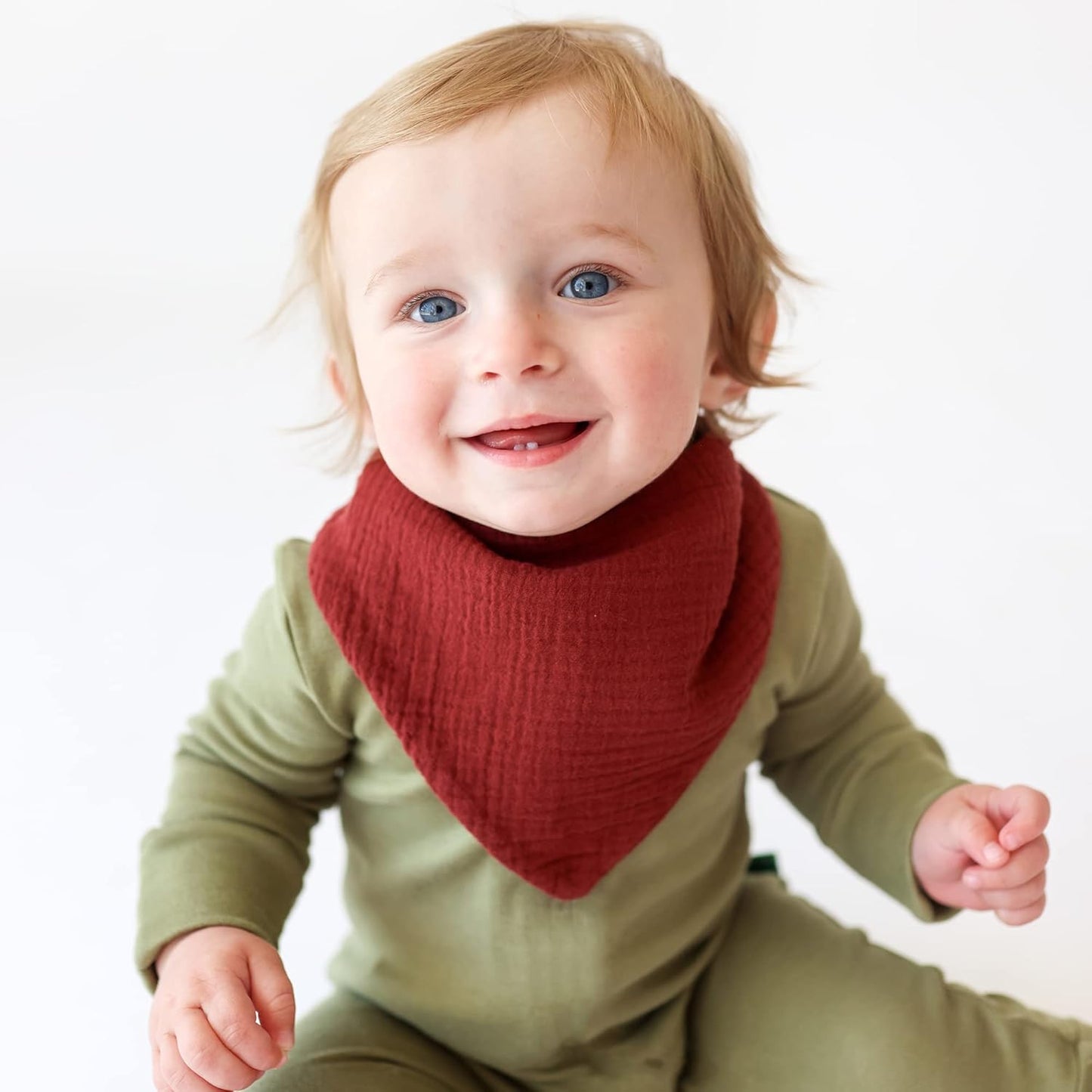 Konssy Muslin Baby Bibs 10 Pack Baby Bandana Drool Bibs 100% Cotton for Unisex Boys and Girls, Soft Absorbent Set for Teething and Drooling