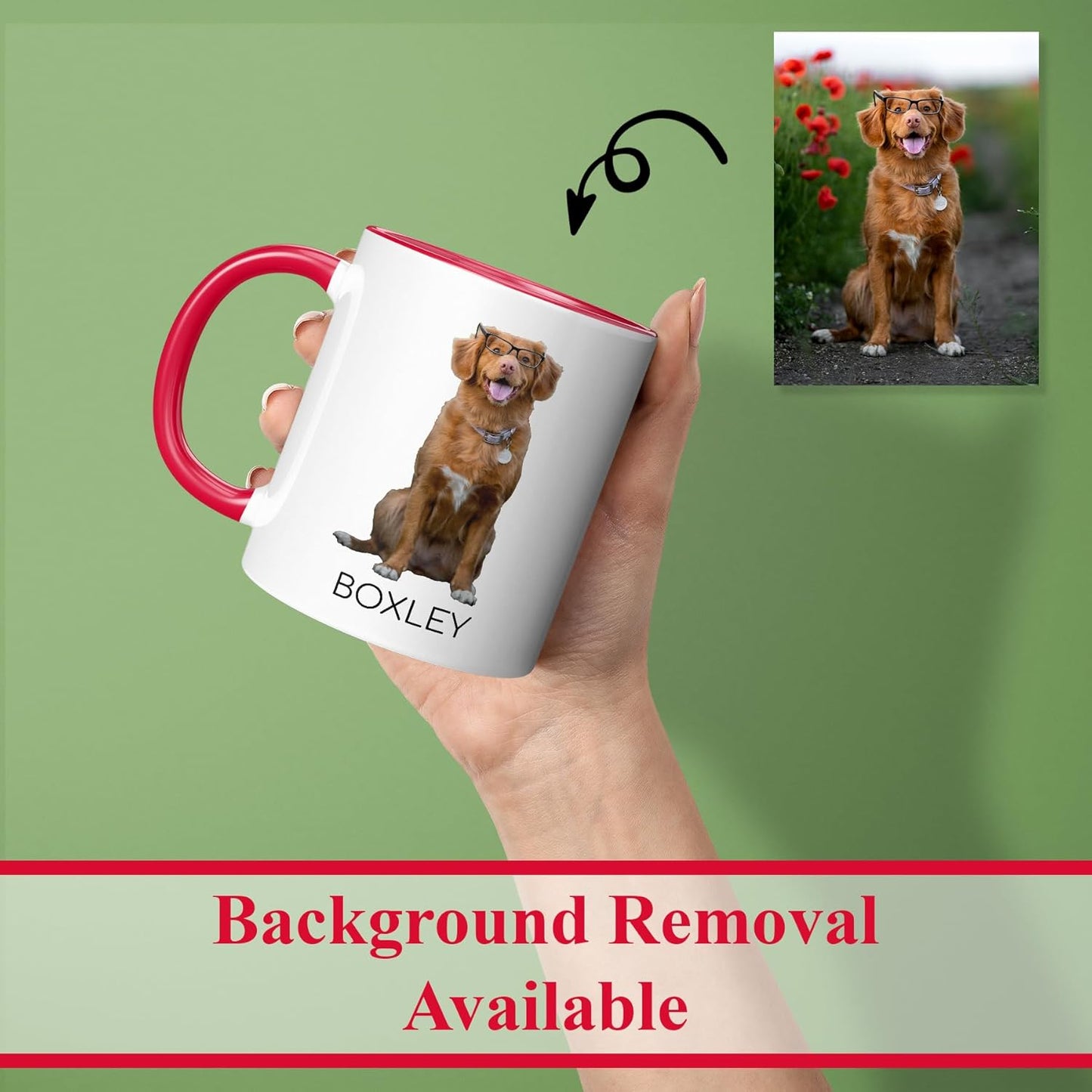 Personalized Mother's Day Coffee Mug, Custom Mum Photo Text 11 Oz Ceramic Mug, Customized Mom Gift Idea Picture Name Cup, Taza Cafe Personalizadas Fotos, Cute Gifts Mom Women Dad Men, Red