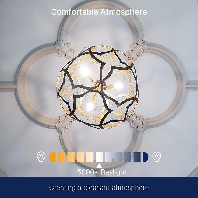 FLSNT 24 Pack Dimmable LED Candelabra Bulbs, 40W Equivalent LED Chandelier Light Bulbs, E12 Base, 5000K Daylight