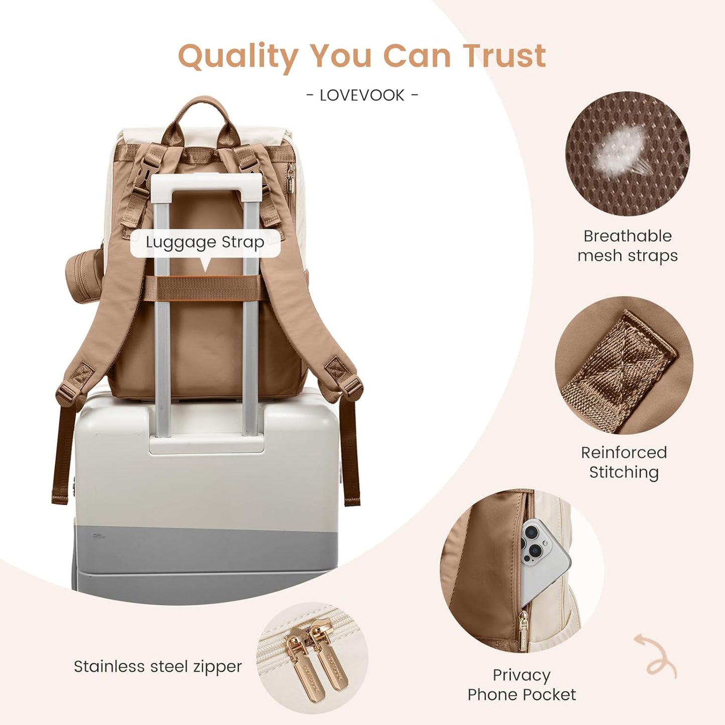 LOVEVOOK Diaper Bag Backpack, Baby Travel Bags for Boys & Girl, Toddler Waterproof Diaper Bag w/Changing Pad, Stroller Straps, Pacifier Case, Newborn Essentials Must Haves Mom