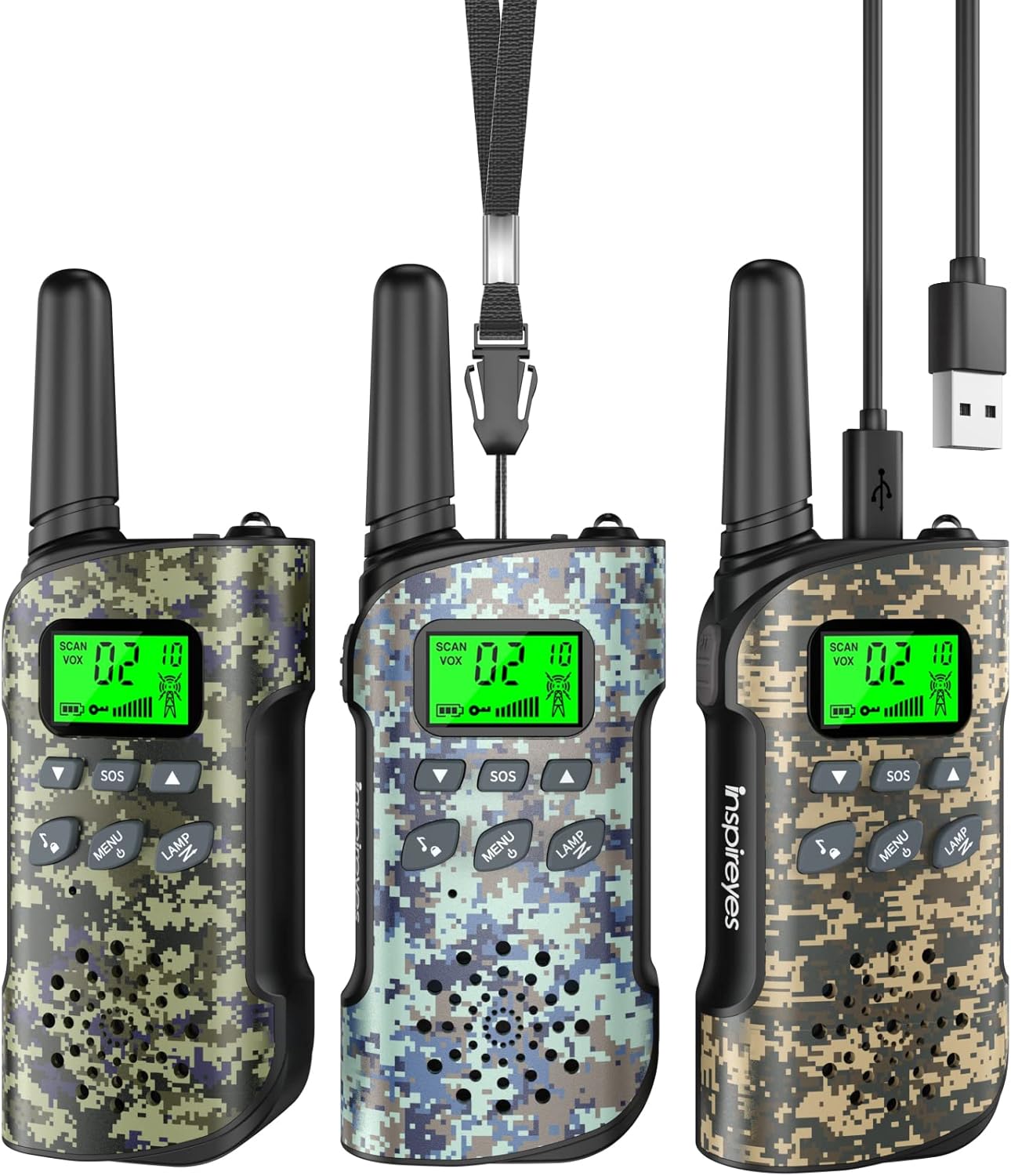 Walkie Talkies for Kids Rechargeable,Toys for Boys and Girls Ages 3-12, 3 Pack Long Range 2-Way Radios, Birthday Gifts,Christmas Stockings, Outdoor Play, Family Games, Hiking Camping Gear