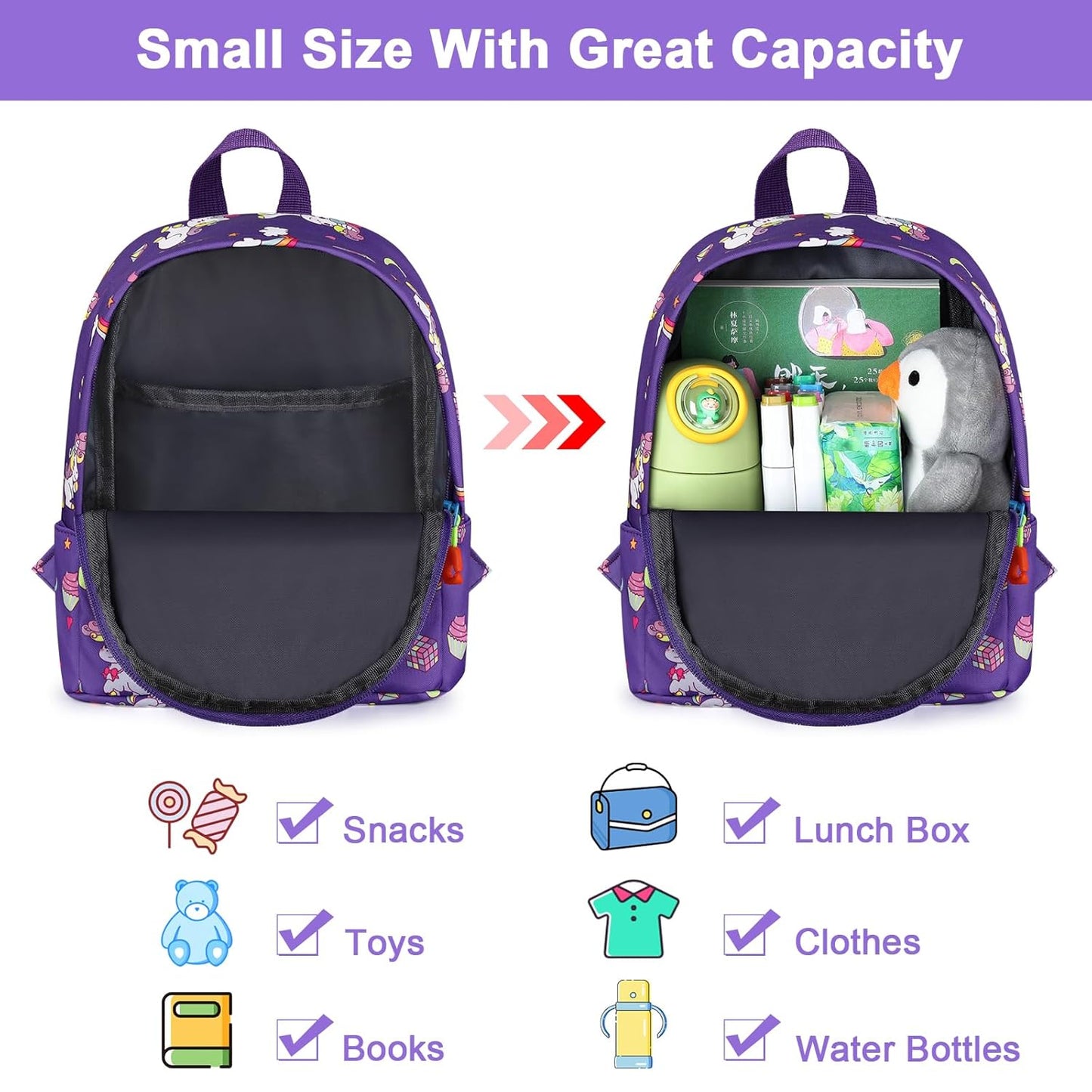 Accmor Toddler Harness Backpack Leash, Cute Baby Unicorn Backpacks with Anti Lost Wrist Link, Adorable Mini Child Backpack Leashes for Walking, Keep Kids Close Backpack Rope Tether Rein for Girls