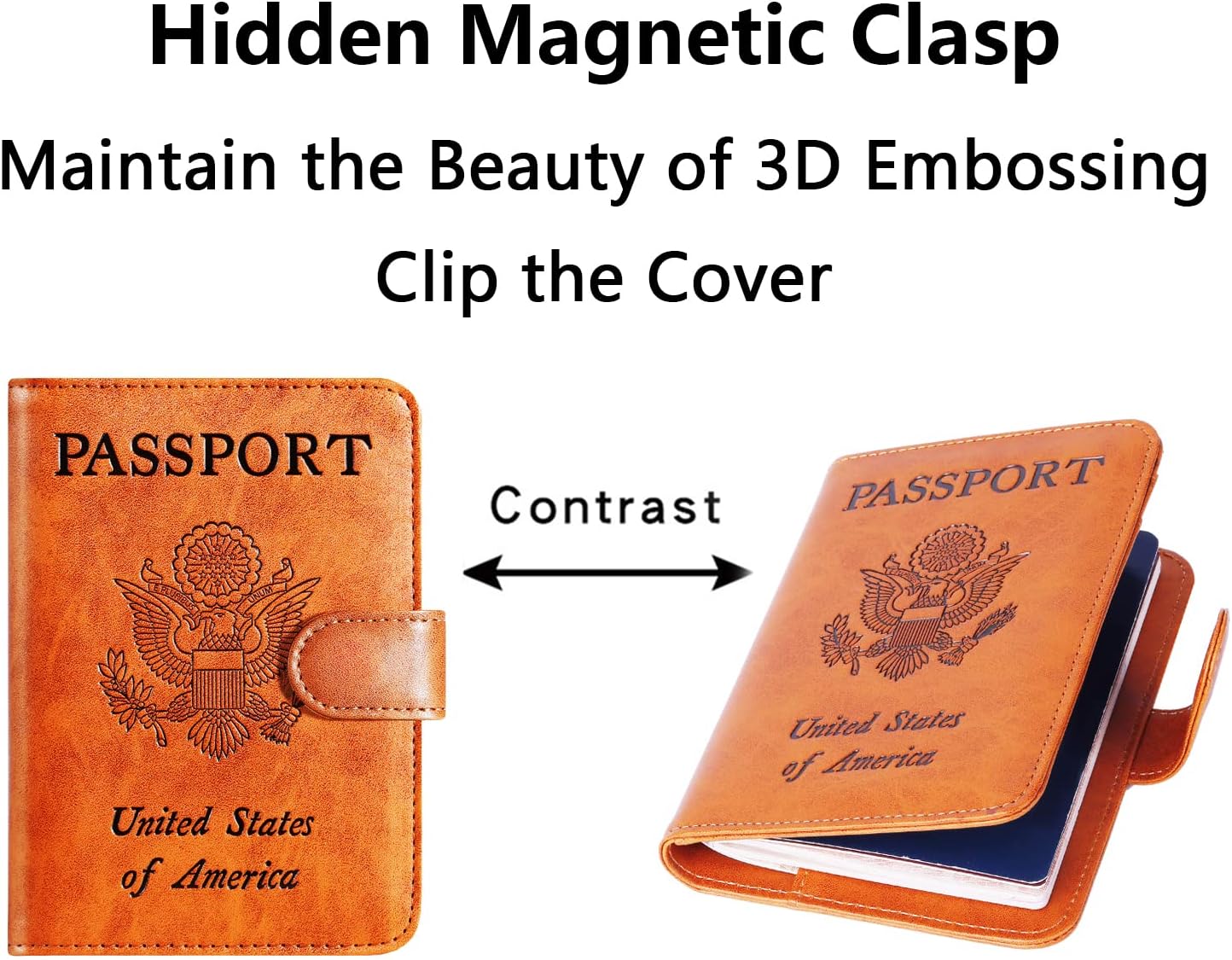 Passport Holder Cover Wallet RFID Blocking Leather Card Case Travel Accessories for Women Men (Claybank)