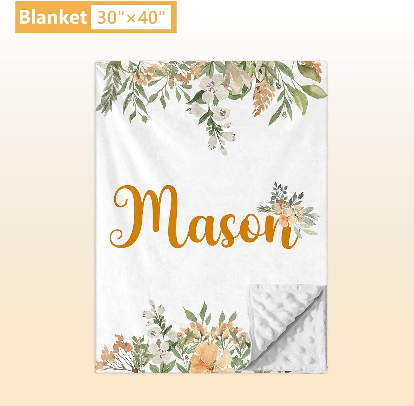 Custom Baby Crib Set - 5 Pcs Personalized Name Flowers Crib Bedding Set for Infants Toddlers - Soft Double Layer Nursery Bedding Set for Girls Boys - Customized Gifts for Baby Shower Birthday