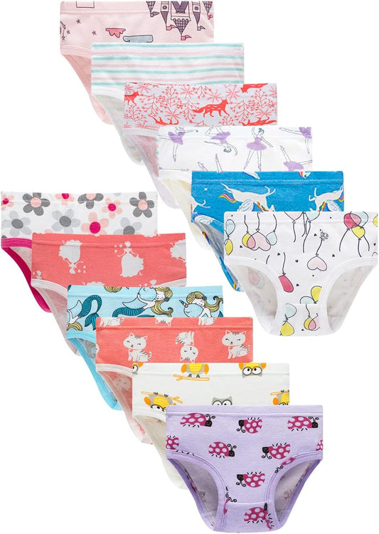 Family Feeling Little Girl Underwear Toddler Panties Big Kids Undies Soft 100% Cotton