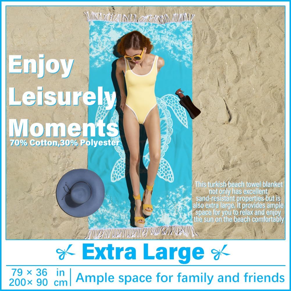 Oversized Turkish Beach Towel Blanket XXL Cotton Sandproof Towels Boho Woven Extra Large Big Sand Free Giant Throw Thick Blankets Huge Quilt XL Picnic Camping Necessities Cloud For Adult Gifts