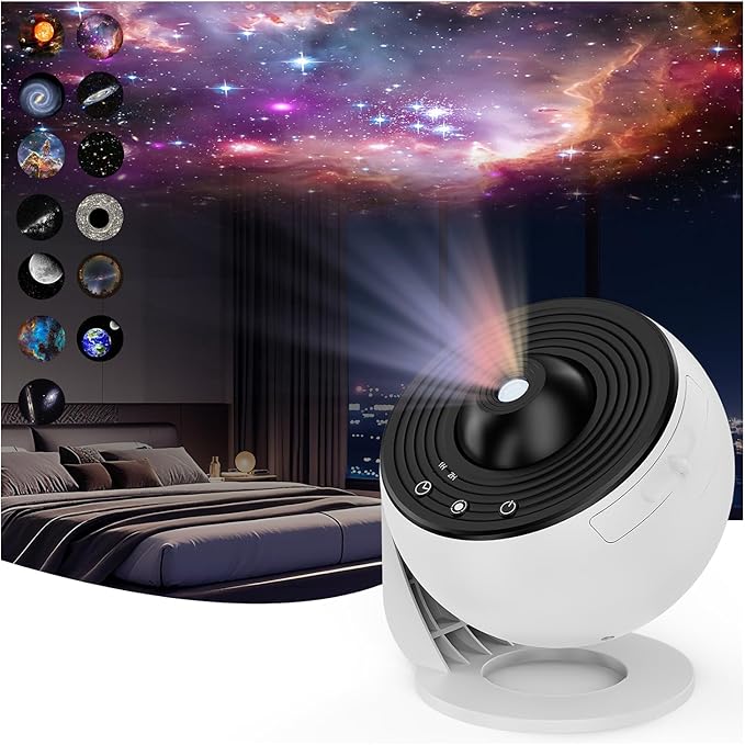 Galaxy Projector, 13 in 1 Planetarium Star Projector for Bedroom Decor, 360° Rotating Nebula Projector Lamp, Timmer Starry Night Light Sleep Projector for Kids,Ceiling,Room Decoration,Gifts
