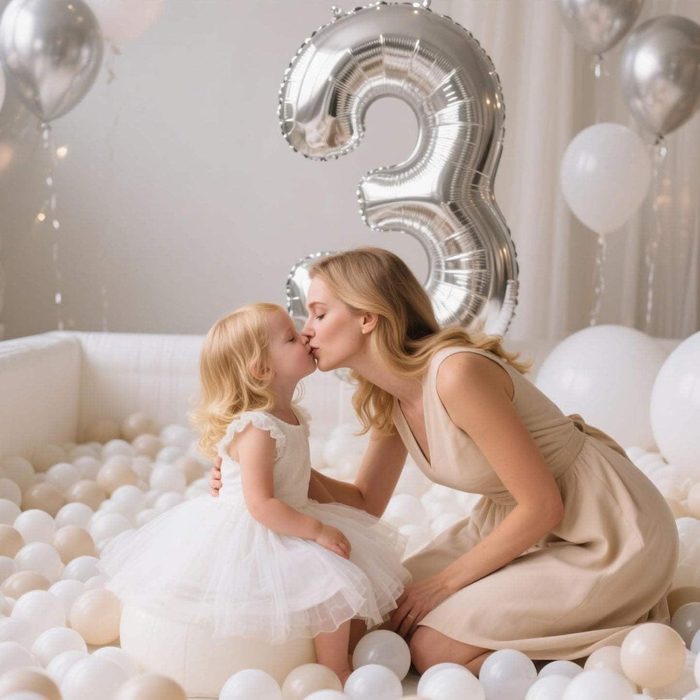 GOGOSO Balls for Ball Pit - Plastic Ball for Toddlers 1-3, Baby Kids Ball Pool Decoration 50 100 200 300 500 1000 (A White+Beige+Clear, 1000 Balls)