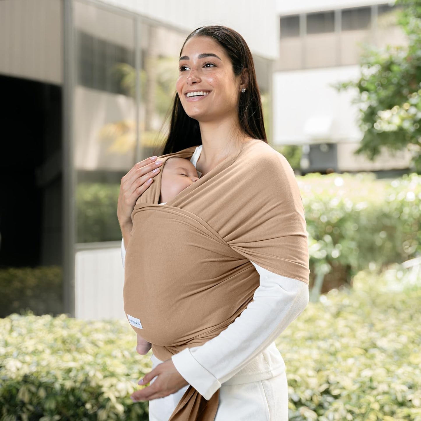 Comfy Cubs Baby Wrap Carrier - Soft & Secure Fit Cotton Blend Baby Carrier Newborn to Toddler - Hands-Free & Lightweight Infant Wrap - Adjustable, One Size Fits All Toddler Sling - Cedar