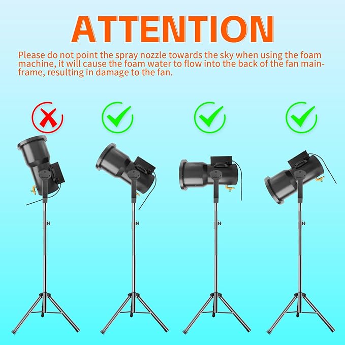 Foam Machine for Party Whit 9 LED Lights, Party Foam Machine with Water Tank, Foam Cannon for Garden, Pool, Indoor, Birthdays, Celebrations, and Backyard Events