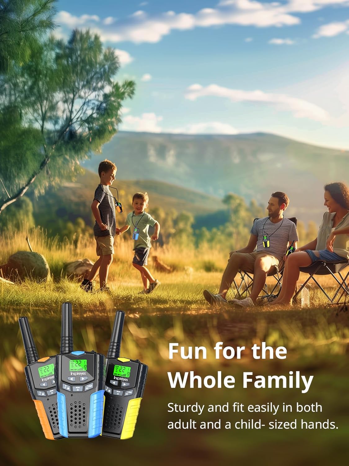 Walkie Talkies for Kids Rechargeable,Toys for Boys and Girls Ages 3-12, 3 Pack Long Range 2-Way Radios, Birthday Gifts,Christmas Stockings, Outdoor Play, Family Games, Hiking Camping Gear