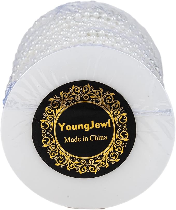 8mm Crafts Faux Pearl Beads Garland Pearl Bead Roll Strand of Pearls to Decorate Floral Centerpieces Wedding Party Favor Christmas Tree(33 Feet Silver)