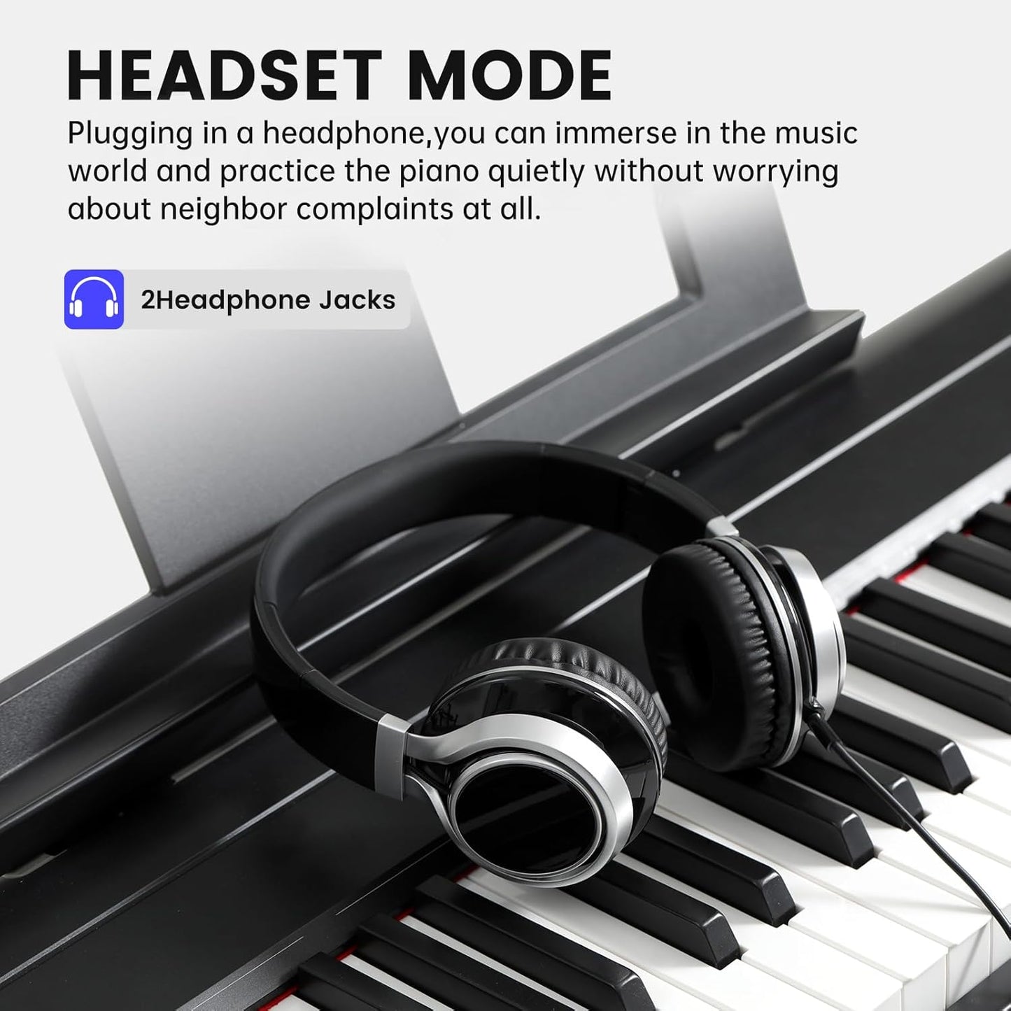 AODSK Digital Piano 88 Key Weighted keyboard Piano with Portable and stable U stand, Full Size Weighted Keyboard, with 3-Pedal Unit, 2x15W Stereo Speakers, MP3 Function, Black, Piano Lessons