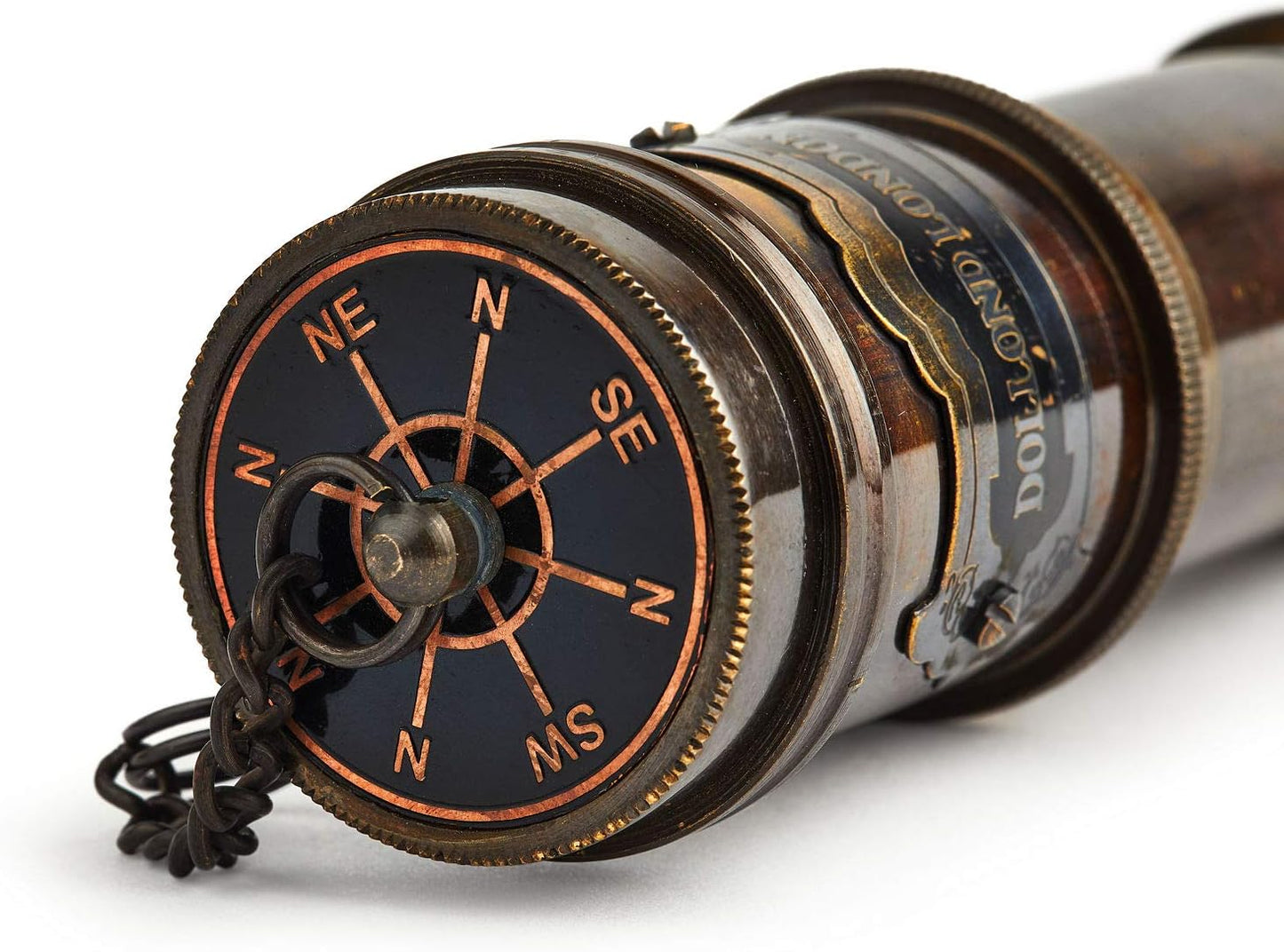 V.Empire Handcrafted Telescope | with Box | Functional Vintage Replica Brass Nautical Antique Ship Telescope | Brass Nautical Spyglass & Collectible Decor | for Kids | 15 Inches