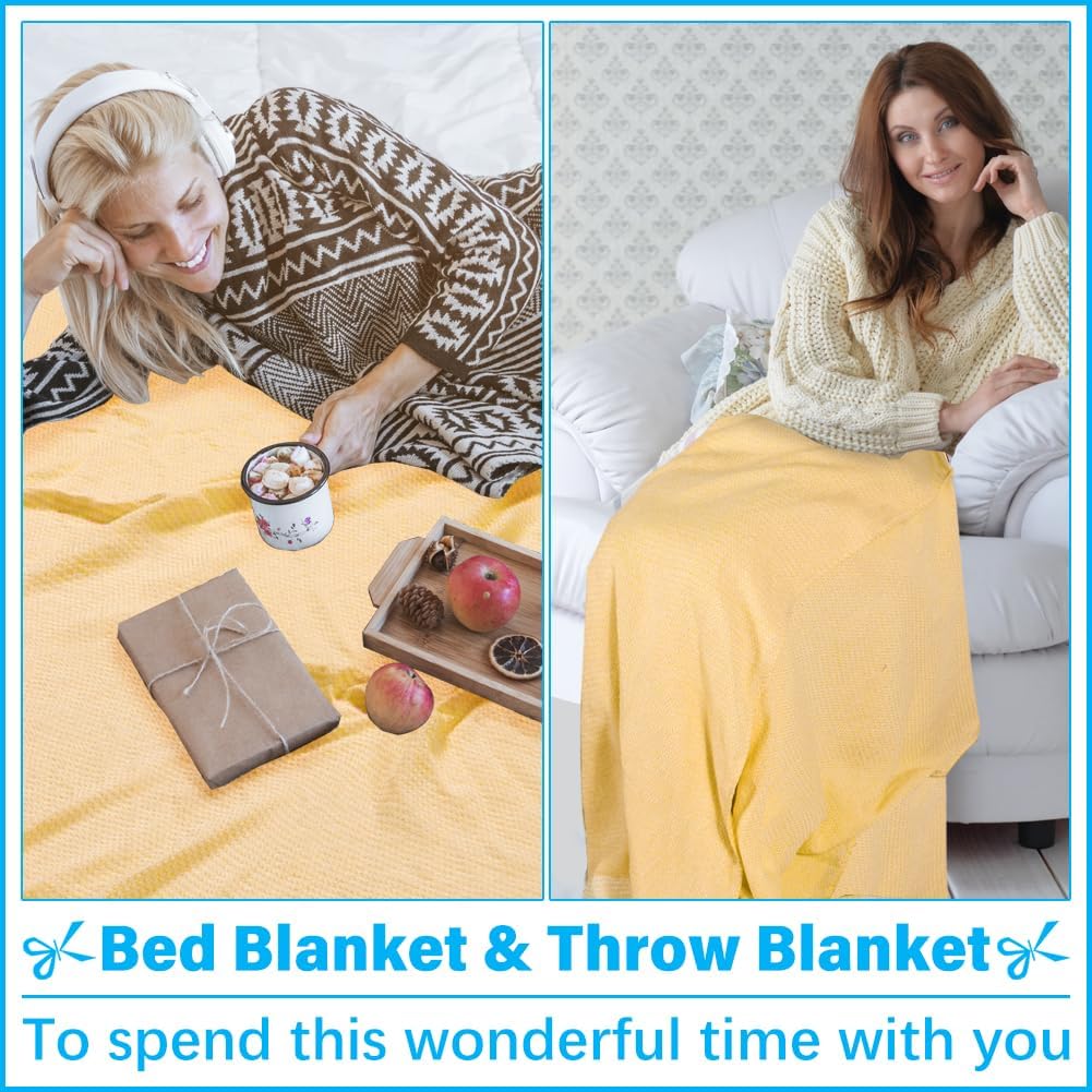 Oversized Turkish Beach Towel Blanket XXL Cotton Sandproof Towels Boho Woven Extra Large Big Sand Free Giant Throw Thick Blankets Huge Quilt XL Picnic Camping Necessities Cloud For Adult Gifts Yellow