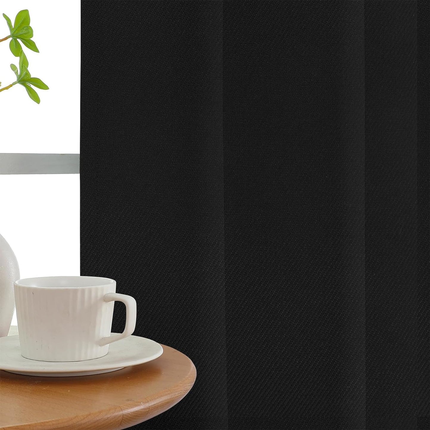 Joydeco Custom 100% Blackout Curtains 1 Panel, Grommet Thermal Insulated Curtains& Drapes, Room Darkening Drapes for Bedroom Living Room Window (Custom Size, Black)