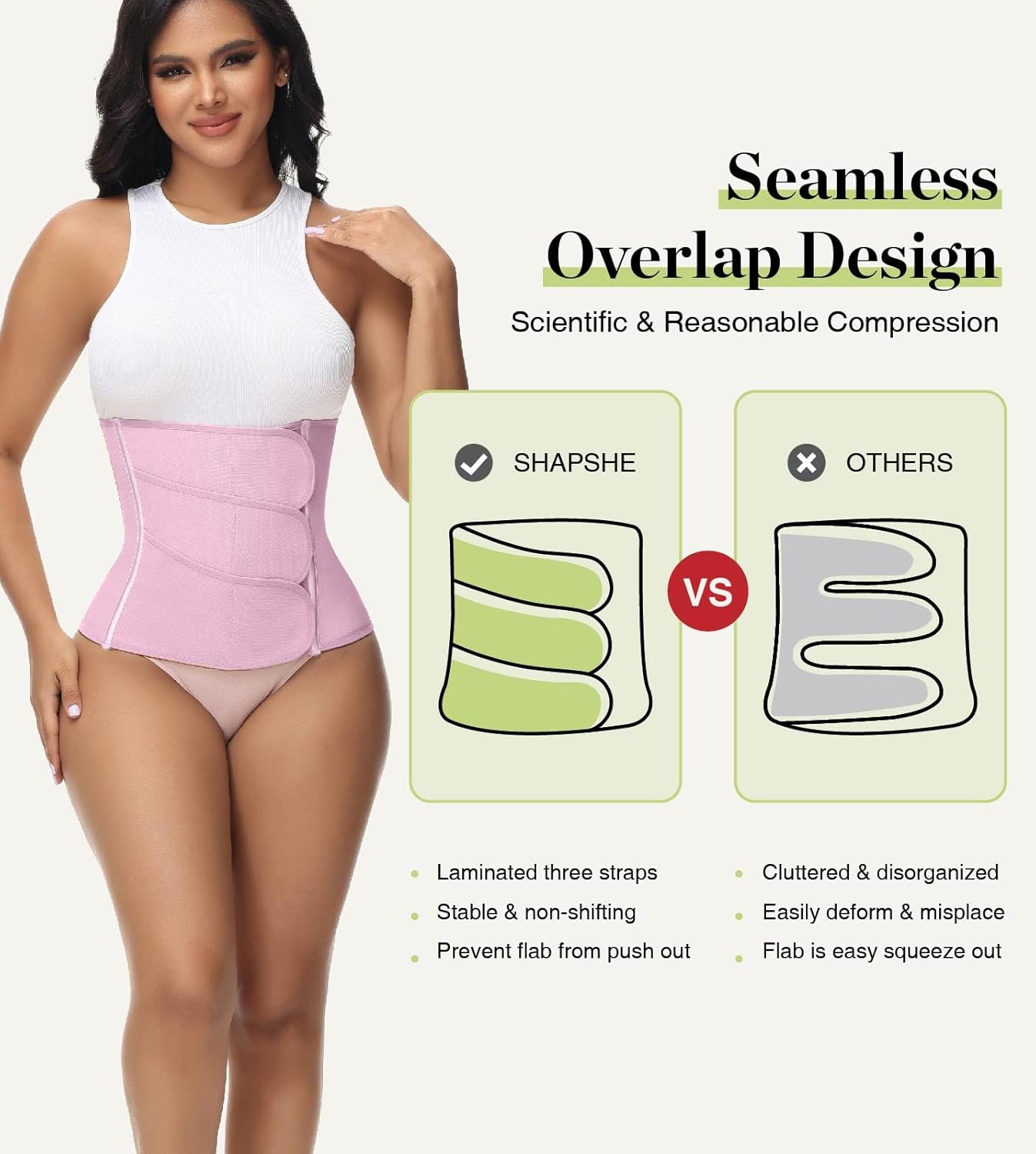 SHAPSHE Waist Trainer for Women Postpartum Recovery Wrap Waist Cincher Corset Shapewear Belly Band