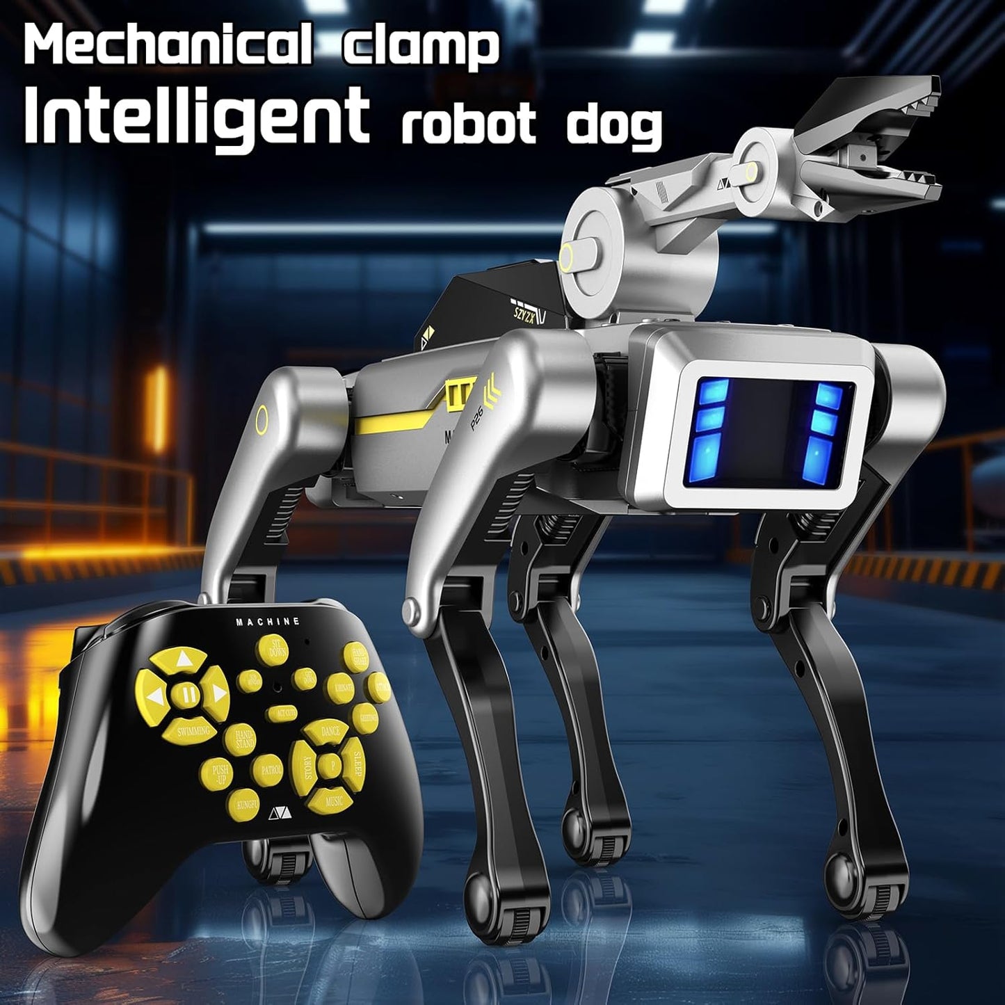 Smart Robot Dog Robotic Puppy Dog with Clamp Arm, 20+ Interactive Voice Commands Actions Programming AI for gripping STEM Pet, Durable ABS Design USB Fast Rechargeable Companion Gift for Kids Adults