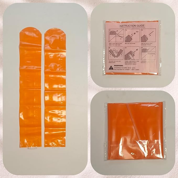 40pcs Round headTeam Spirit Boom Sticks Thunder Sticks Cheering Sticks Team Spirit Plastic Cheerleading Spirit Stick Clapper Inflatable Noise Maker Sports Supply (Orange)